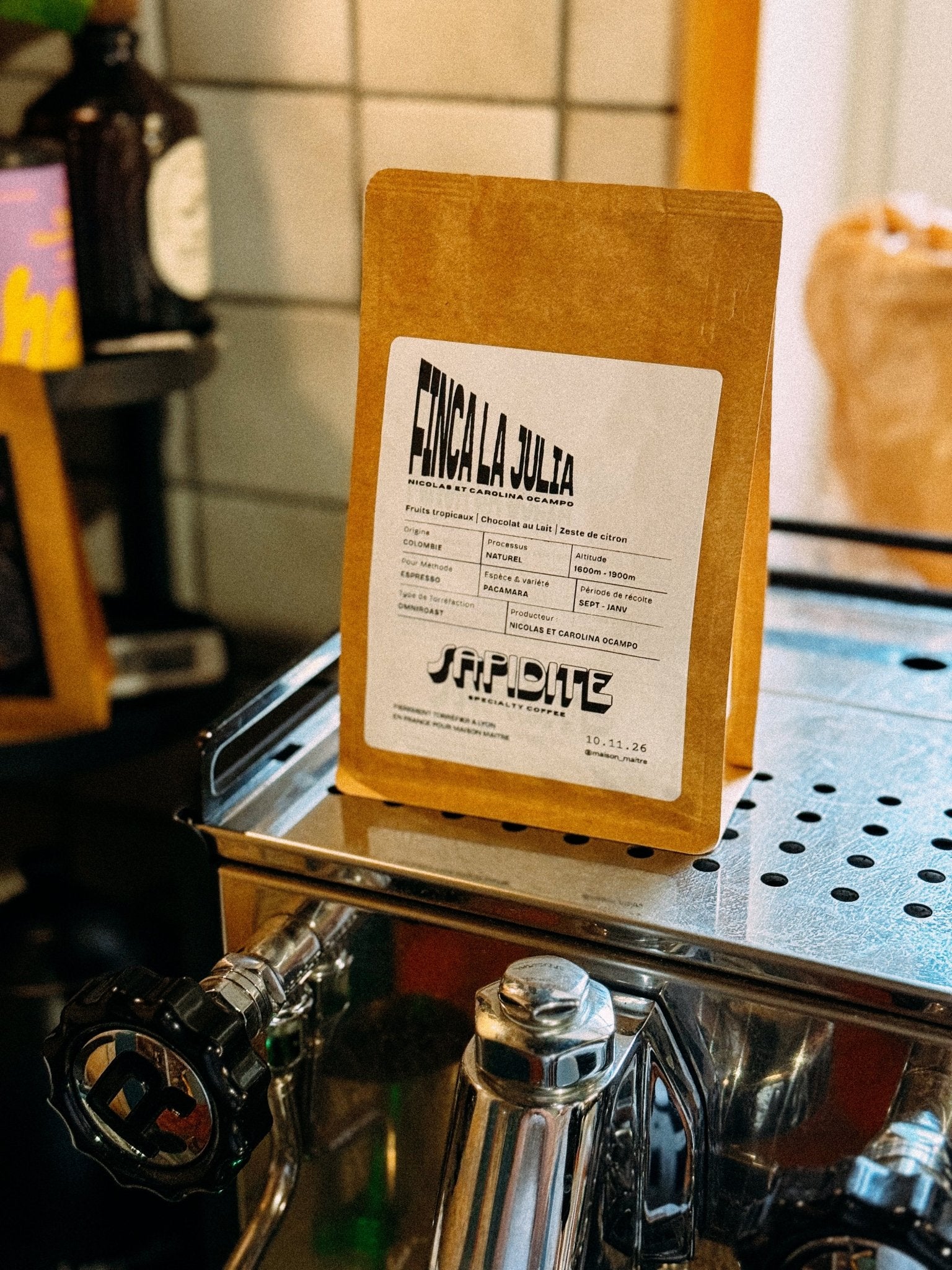 Sachet Sapidité sur la machine espresso de Maison Maitre